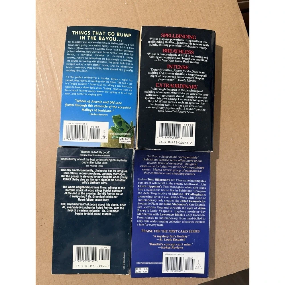 Lot of 10 random murder mystery novel paperback books,‎ various authors B56